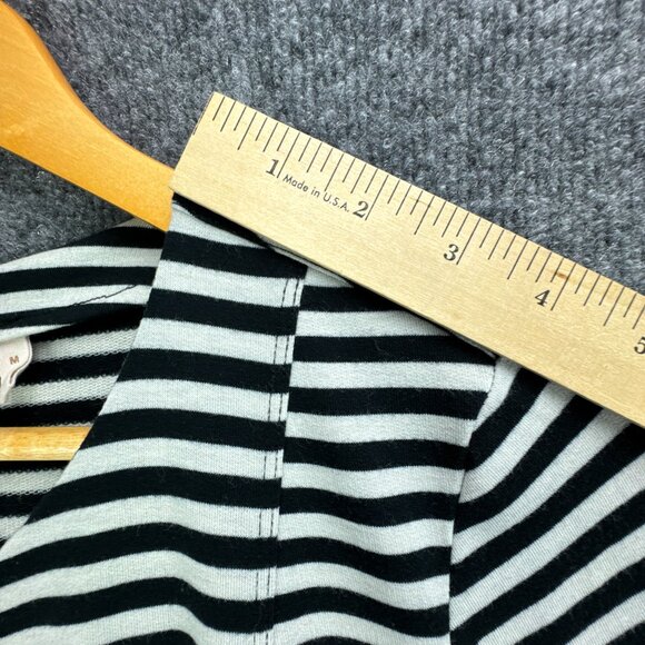 Soft Surroundings Tunic Top Womens Medium Black Striped Knit Zip Front Flowy - Picture 15 of 16